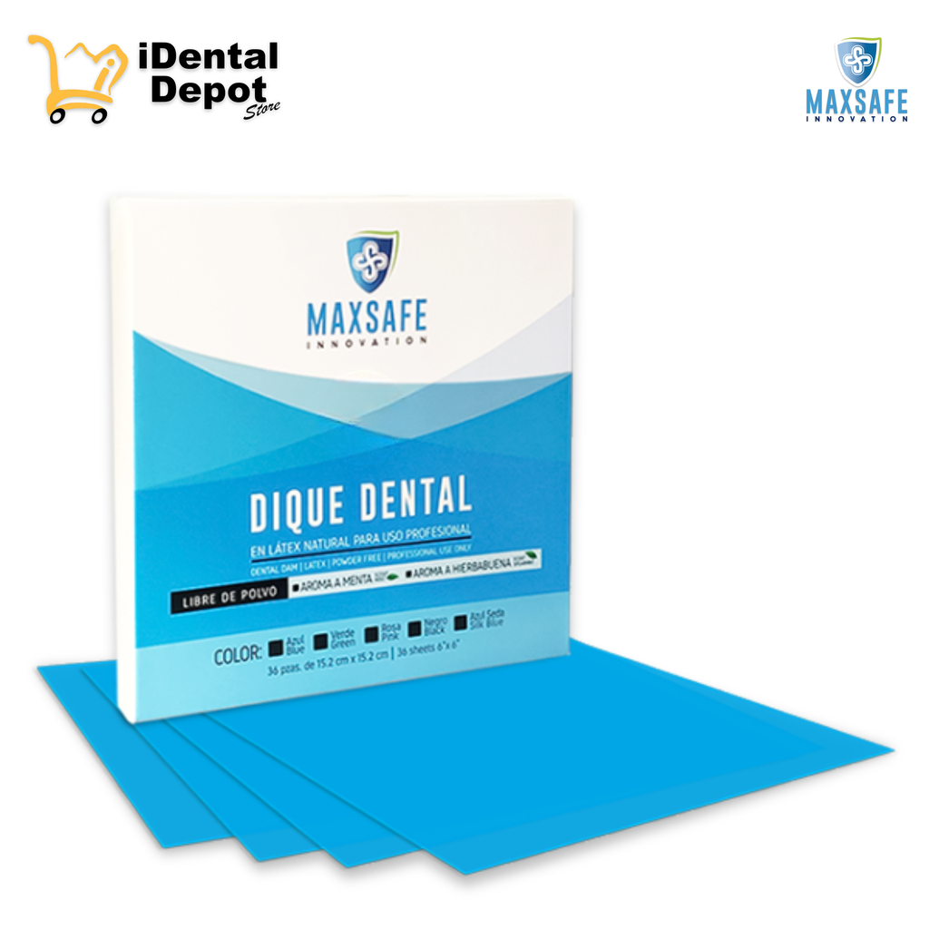 DIQUE MAXSAFE 6X6 MEDIO AZUL (MENTA) CON 36