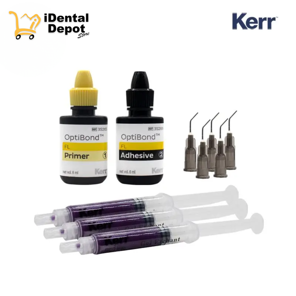 KIT OPTIBOND FL (1 PRIMER 8ML + 1 ADHESIVO 8ML + 3 ACIDOS GRABADOR 3G) KERR