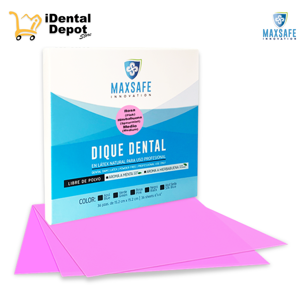 DIQUE MAXSAFE 6X6 MEDIO ROSA (HIERBABUENA) CON 36