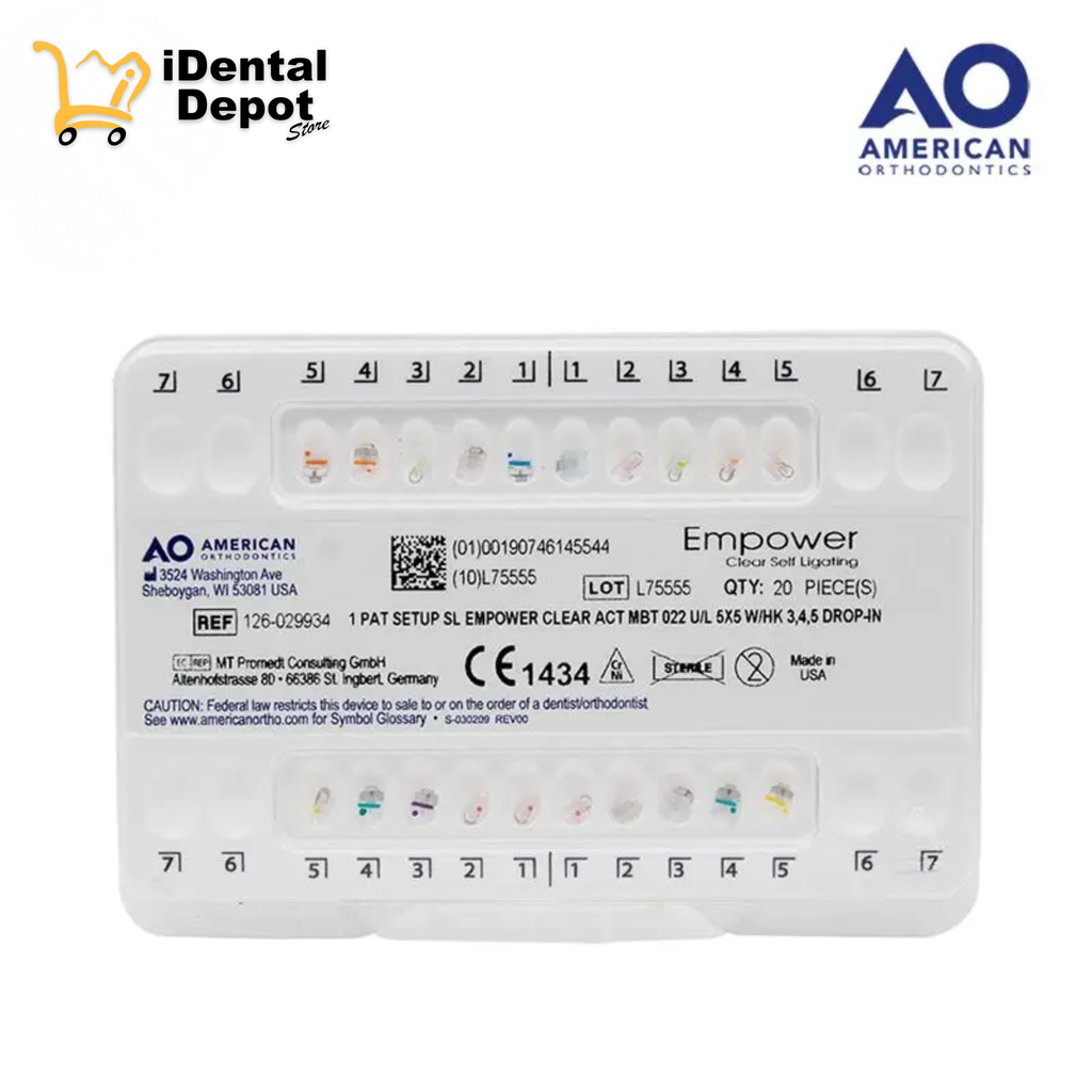 [AOB126-029934] BRACKETS CLEAR CERAMICO AUTOLIGADO .022 JGO. MBT