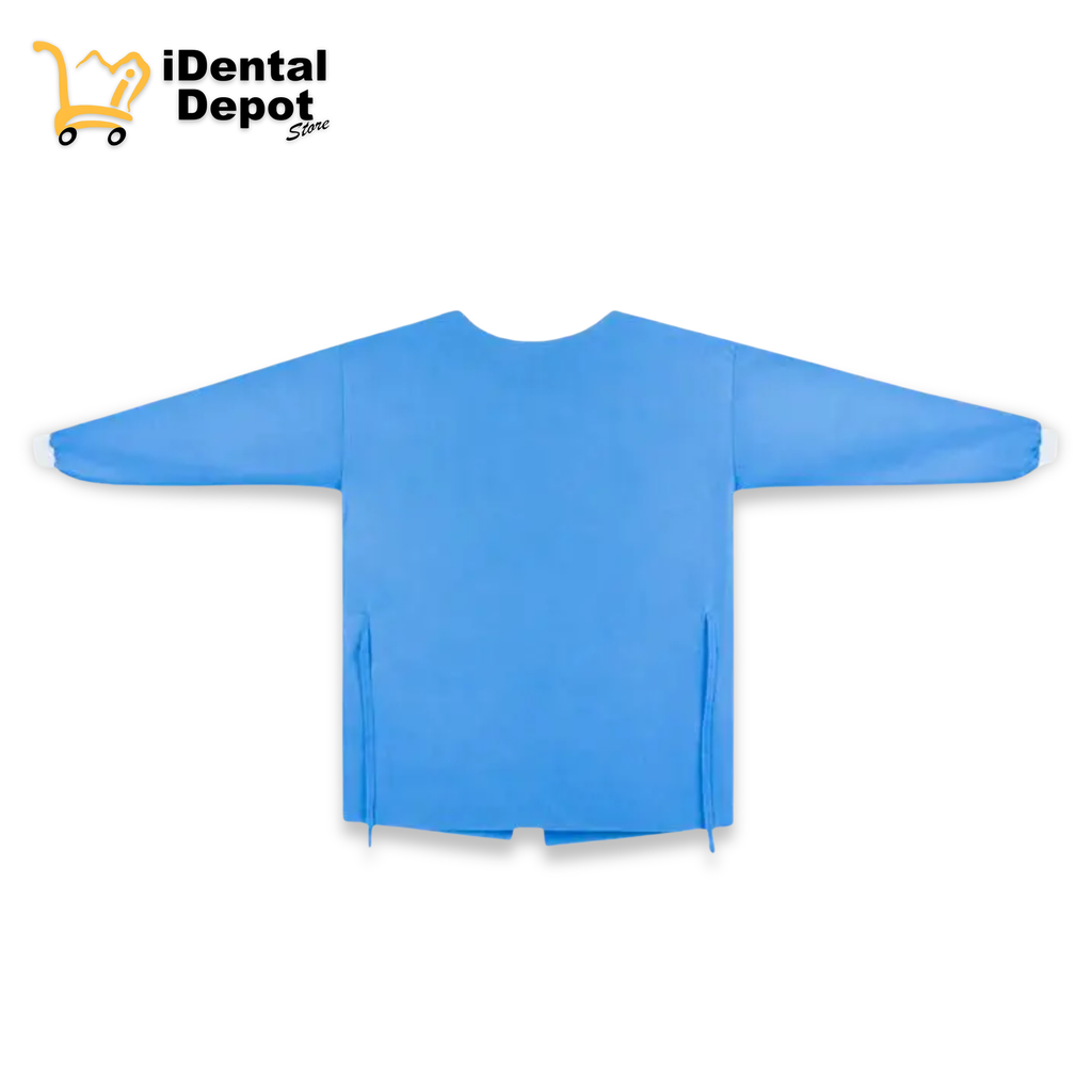 [SKKYDBNE-090-M] BATA QUIRURGICA DESECHABLE AZUL 100X158 CM SMMS 35 GRS CARDIGAN SKKYD