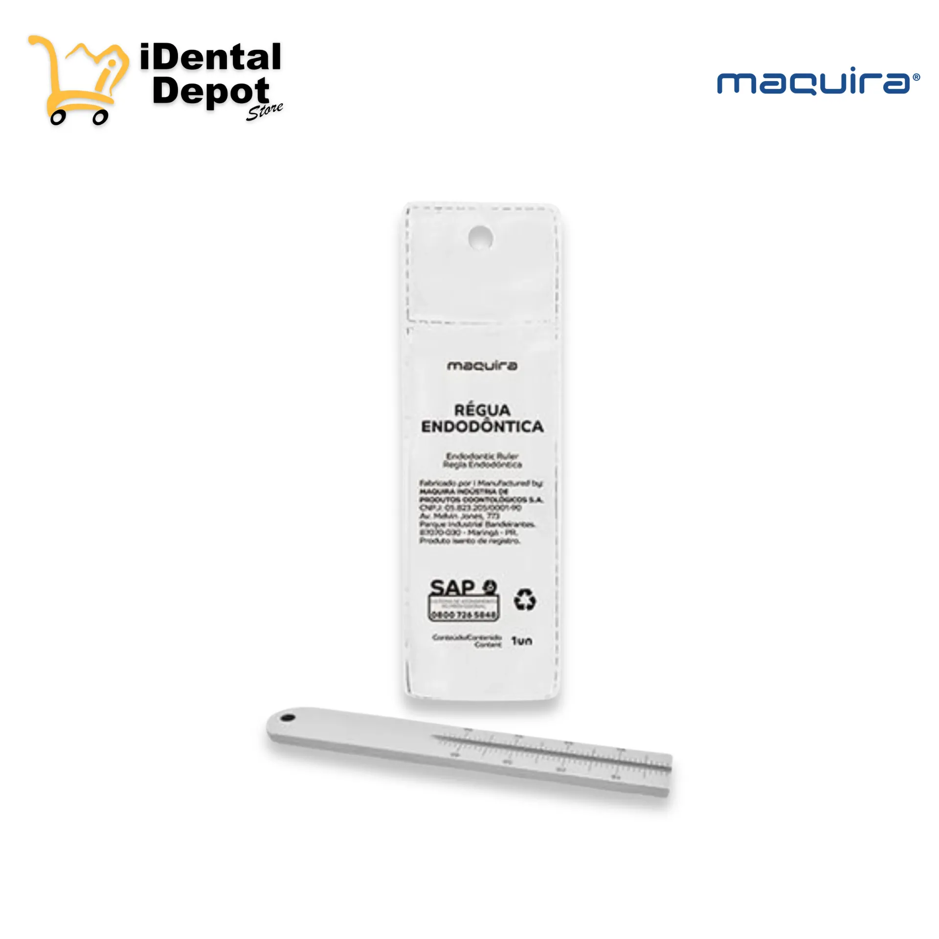 [6548-VM] REGLA DE ENDODONCIA DE ALUMINIO - 40MM