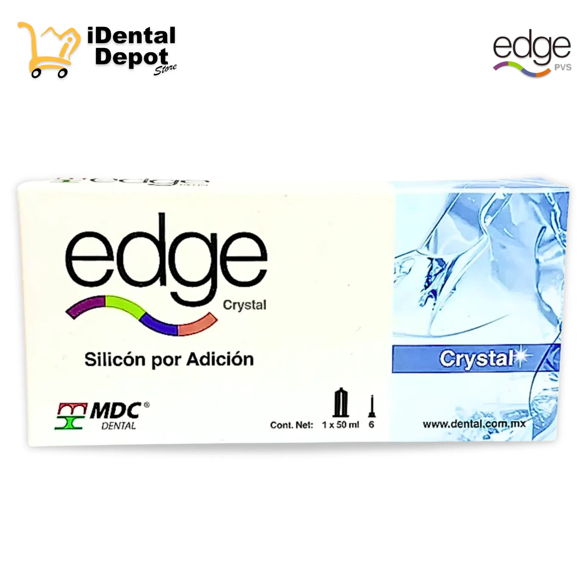[145-0207] SILICON DENTAL POR ADICION EDGE CRISTAL 1X50ML C/6 PUN