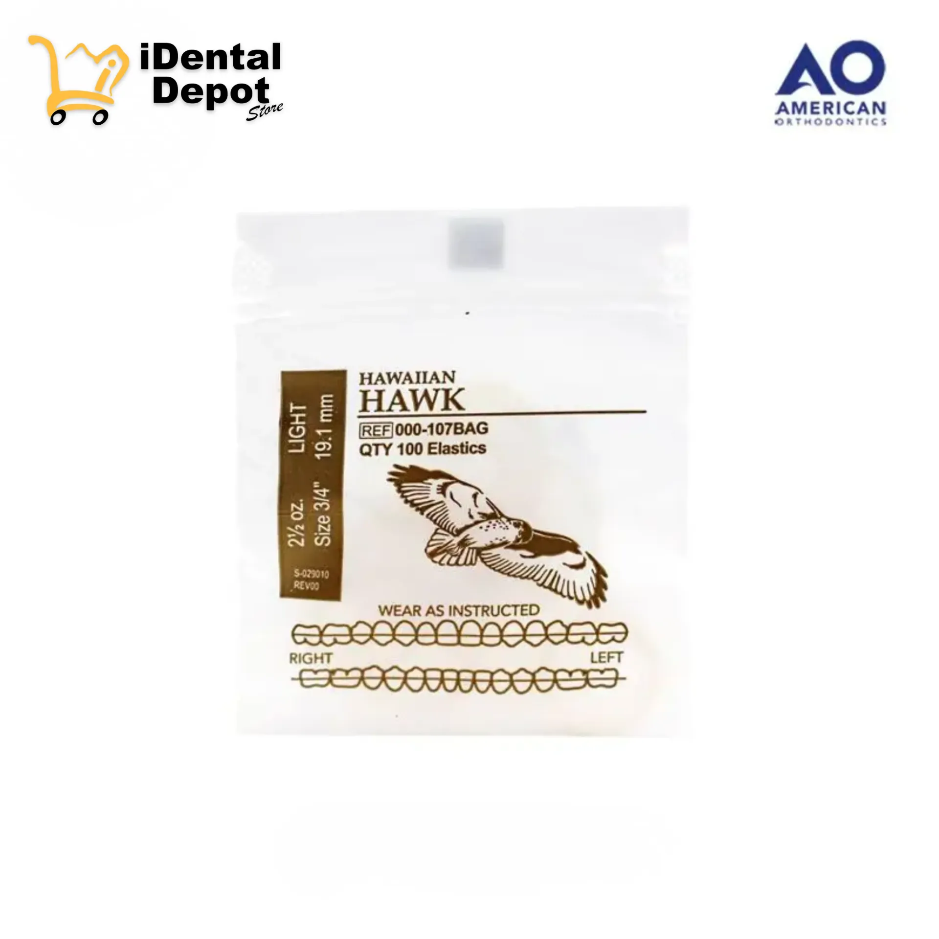LIGAS INTRAORALES 2.5oz. 3/4 HAWK