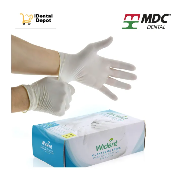 GUANTES WIDENT LATEX SIN POLVO XS NATURAL C/100