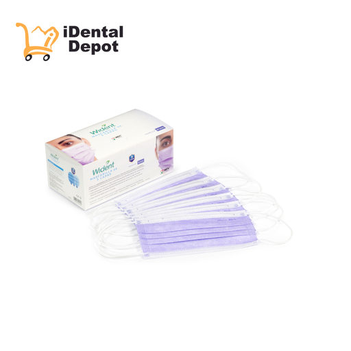 [281-0005] CUBREBOCAS WIDENT TRES CAPAS LILA CAJA 50 PZAS