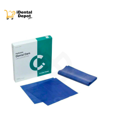 [HYG004] HYSOLATE DIQUE DE HULE 6 X 6 CON 36 HOJAS AZUL MEDIO