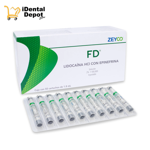 [400V-30C] ANESTESICO FD LIDOCAINA 2% C/EPINEFRINA BLISTER VIDRIO CJ. C/50 PZAS Y 30 AGUJAS 30 CORTA