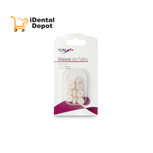 [T-3044] DISCOS DE FIELTRO NATURAL 8MM - 12 DISCOS - BORLA