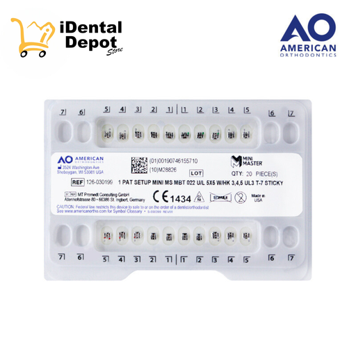 [AOB126-030199] BRACKETS MINI MCLAUGHLIN .022 JGO (MBT)