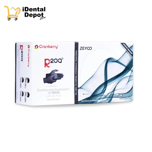 [CB-GNRBSI] GUANTE NITRILO TEXT. S/POLVO CAJA C/200 PZAS R20QN CH NEGRO - 