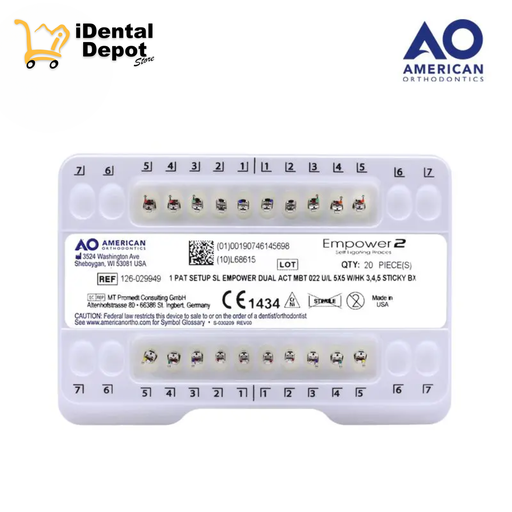 [AOB126-029949] BRACKETS AUTOLIGADO EMPOWER .022 JGO MIXTO MBT.