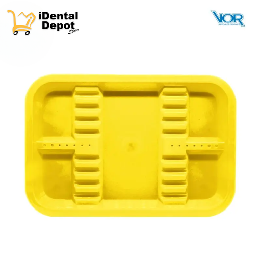 [VORCPCHAMA] CHAROLA PLASTICO ACANALADA CHICA AMARILLA