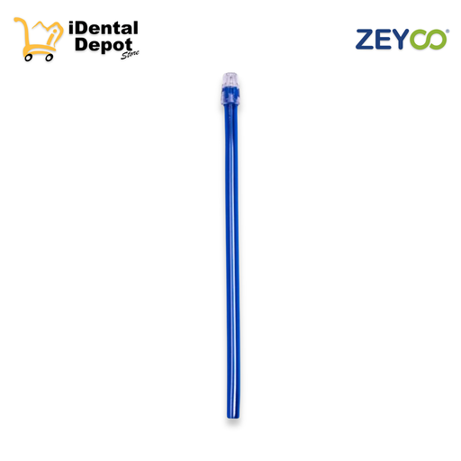 [ZE-DEYTRA] EYECTOR DE SALIVA TRANSPARENTE AZUL ZEYCO BOLSA C/100 PZAS