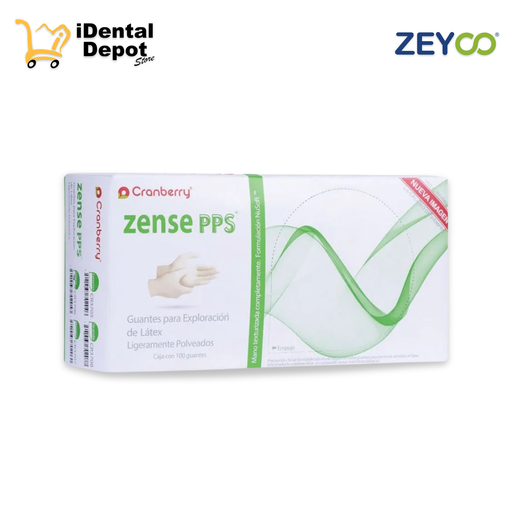 [CB-GLZPMI] ZENSE PPS MED NATURAL - GUANTE LATEX LISO BAJO POLVO CAJA C/100 PZAS