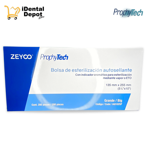 [X-BEPT5.25] BOLSA PARA ESTERILIZAR GRANDE 5 1/3 X 10 CAJA C/200 PZAS.